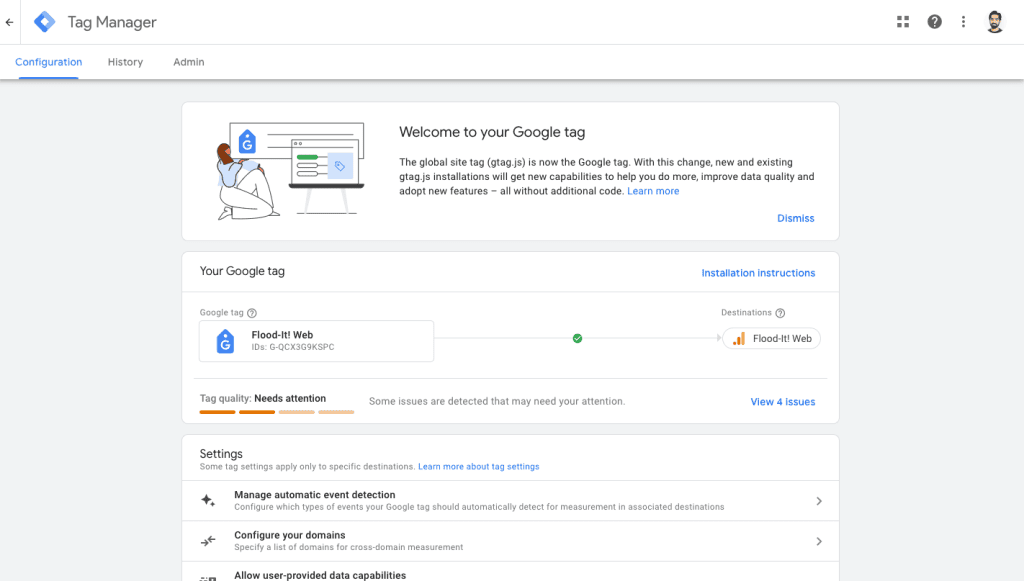Accessing Google tags through GTM