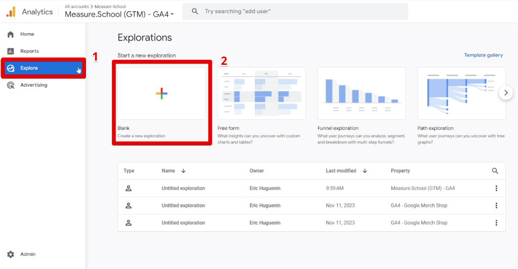 Creating an Exploration