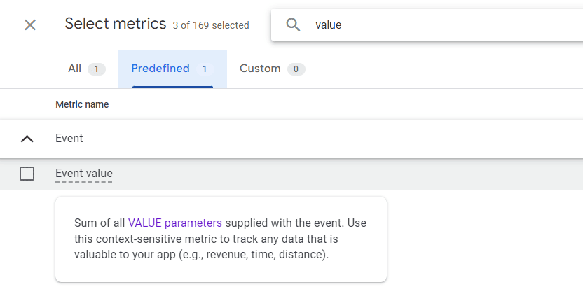 Event value available in Explorations