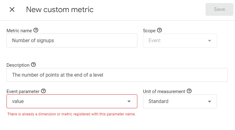 Existing custom parameters not accepted