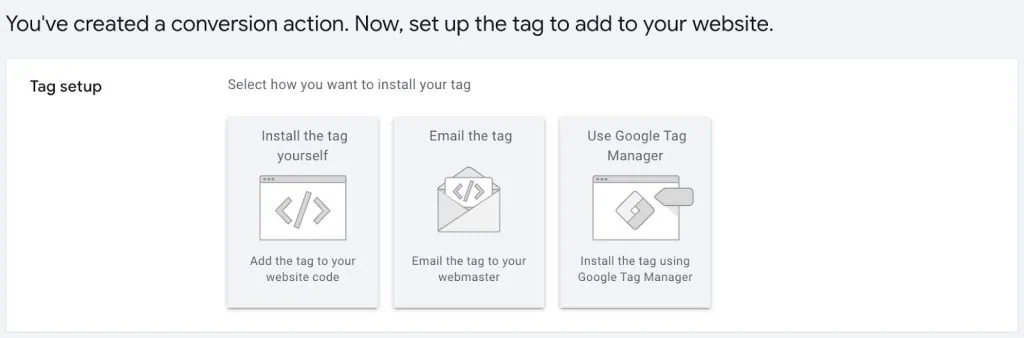 Set up Google Ads conversion tag on the website